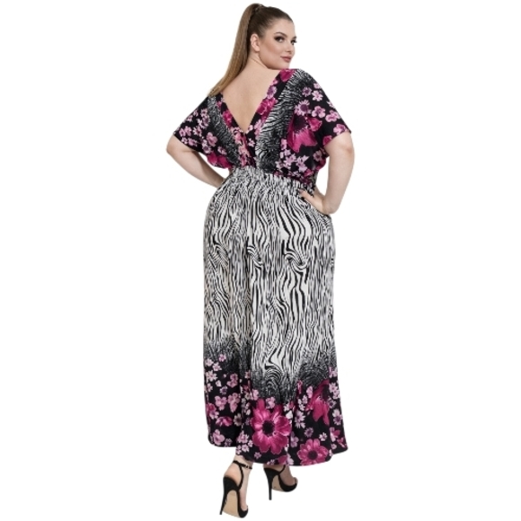 Elegant Pink and Black Maxi Dress - Picture 3 of 7